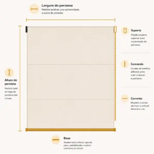 Persiana Romana Translúcida - Nápoles Bege
