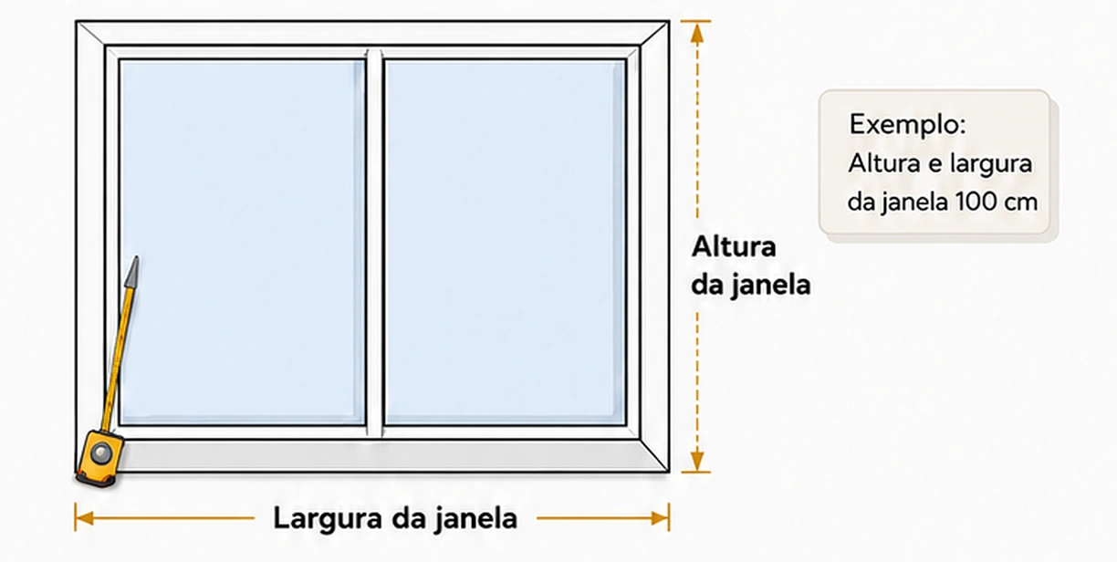 Exemplo de como medir a altura e a largura da janela